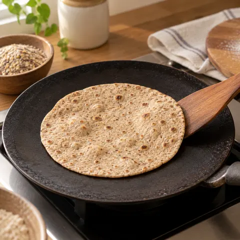Illustration: cook both sides on a preheated tawa