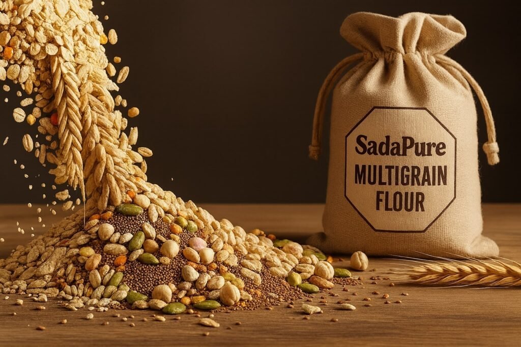 SadaPure multigrain flours, whole grains, premium seeds and cold-pressed oils