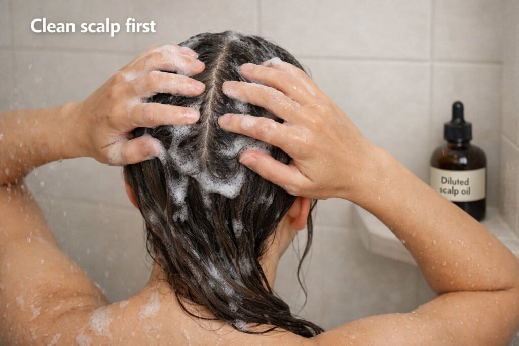 Cleansing ritual in the shower