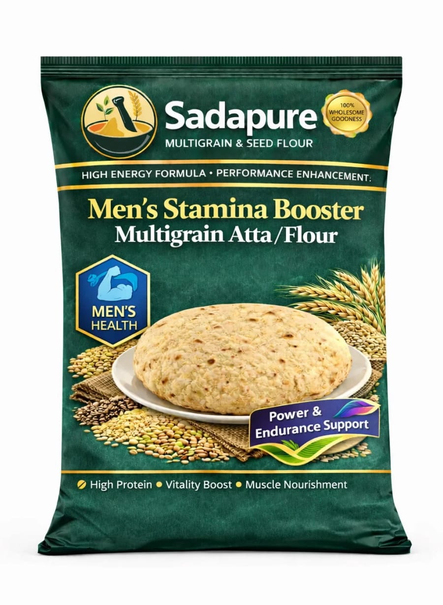 SadaPure Men's Stamina Booster Multigrain Atta — 15-Grain & Seed Blend