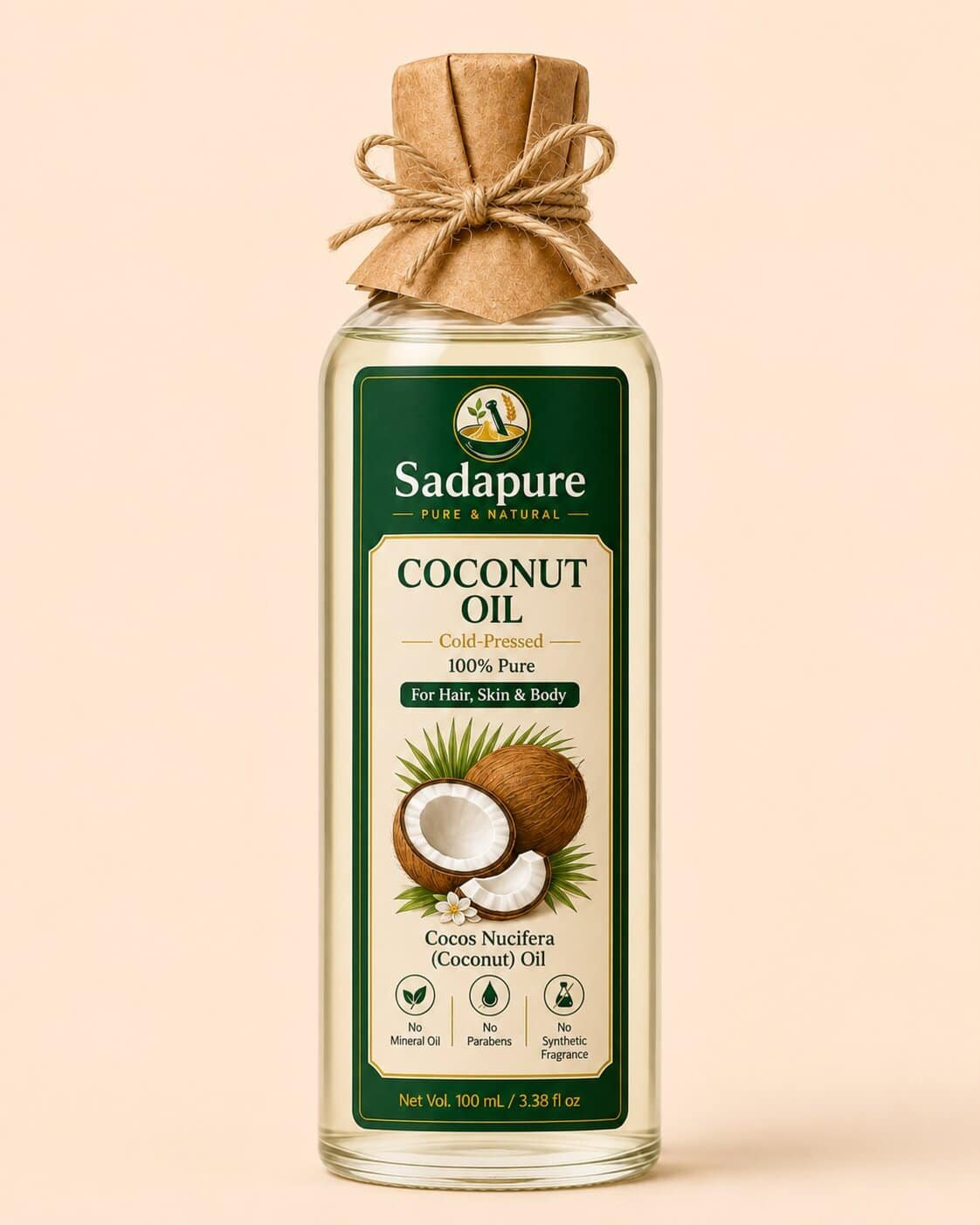 Coconut Oil (ناریل) — For Hair & Skin, 100 ml
