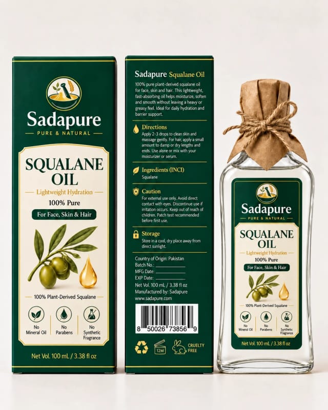 Squalane Oil — 100% Pure Plant-Derived SadaPure Squalane