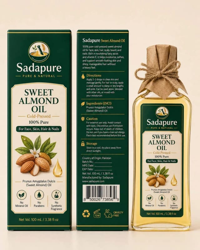 Sweet Almond Oil (بادام) — 100% Pure Cold Pressed