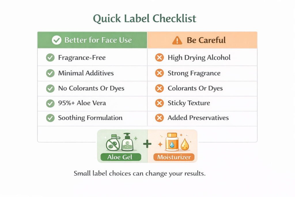 Skincare label guide for face use