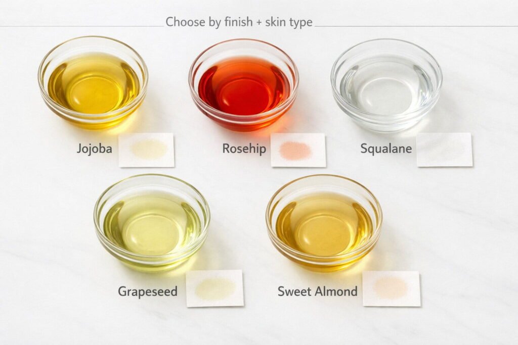 Oil selection for skin care