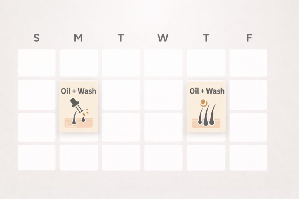 Weekly hair care routine schedule