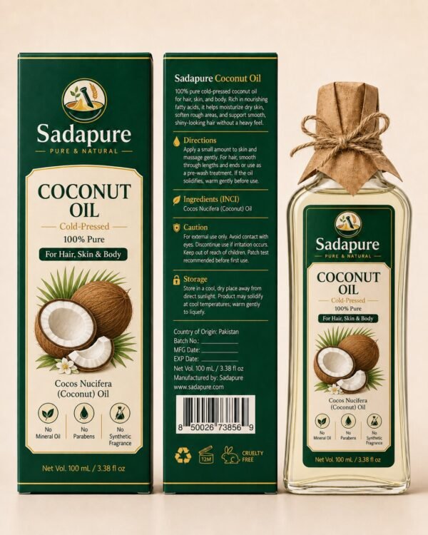 Coconut Oil 100ML bottle for hair and skin care