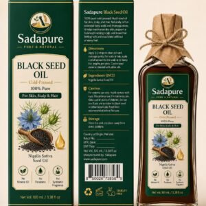 Sadapure Black Seed Oil 140ml cold pressed kalonji oil bottle
