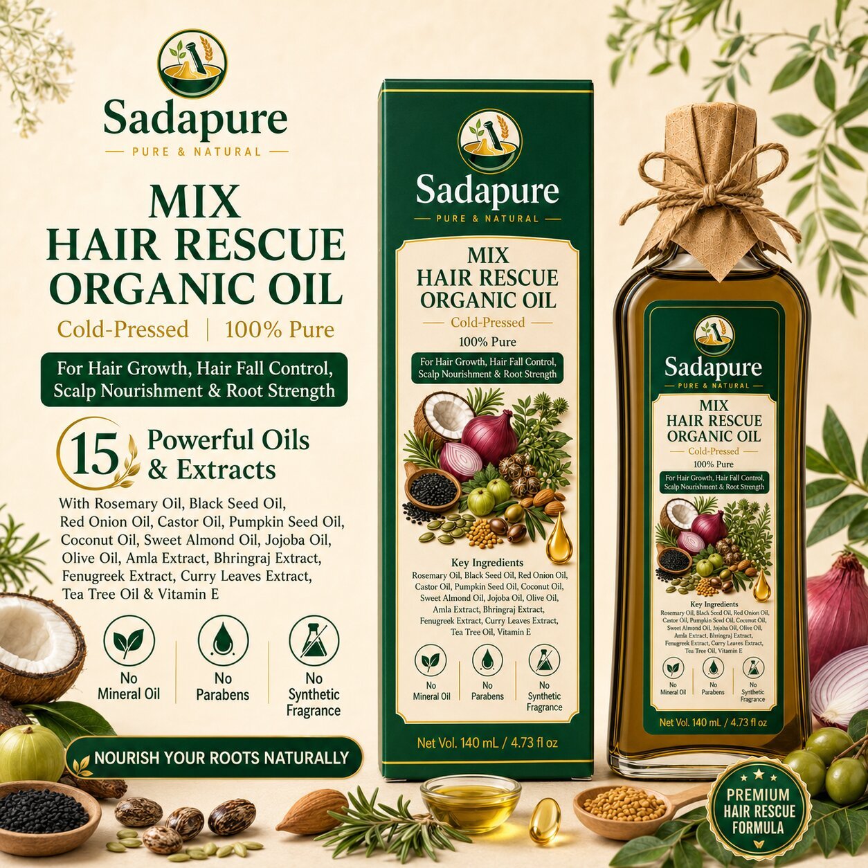 sadapure hair growth Oil